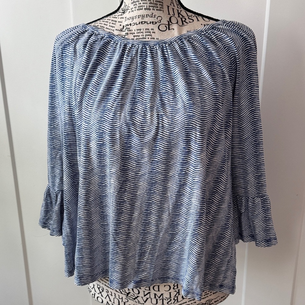 💜3/$12💜 Michael Kors Blue and White Striped Blouse